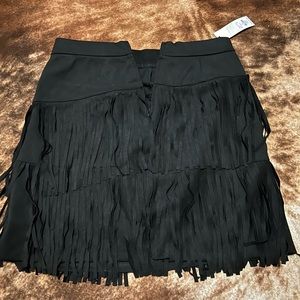 Black Fringe Skirt